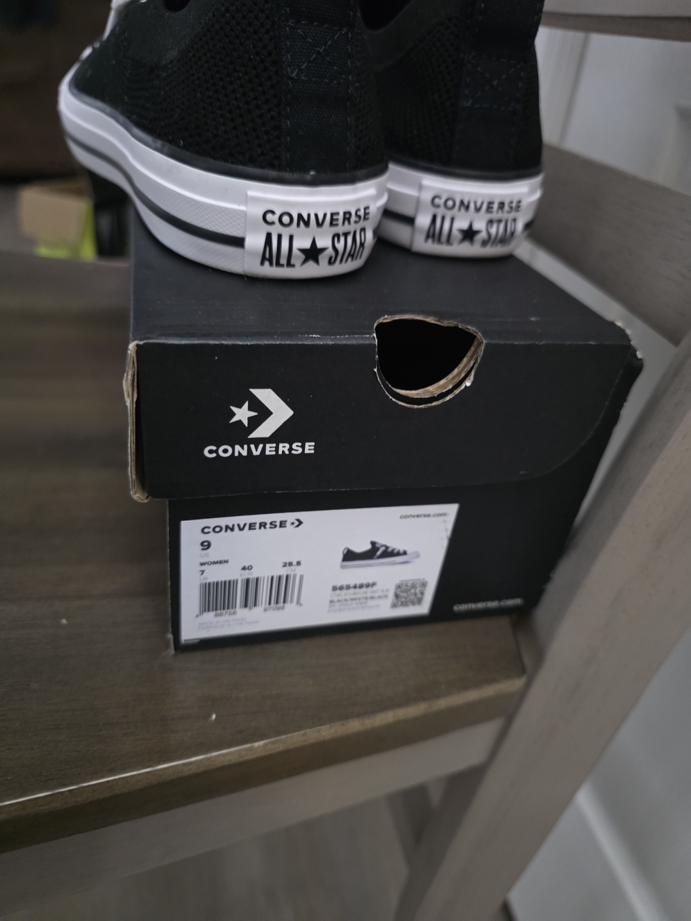 Converse Black and White Low Top Sneakers - Picture 7 of 8